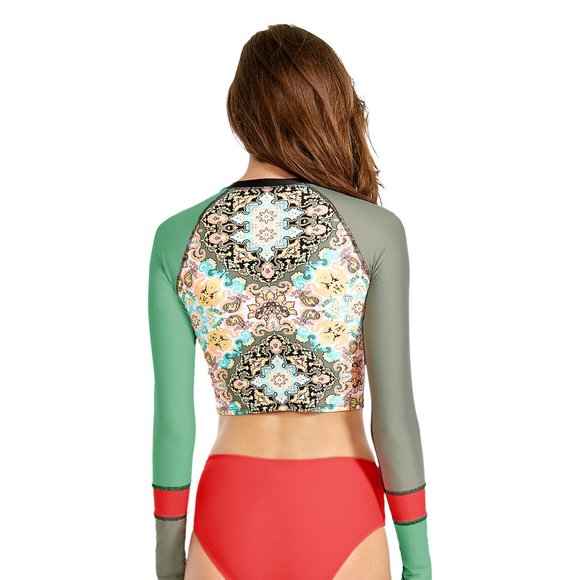 Body Glove Let it Be Crop Rashguard in Pompei print - Picture 3 of 8